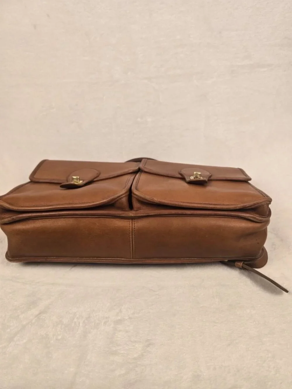 Vintage Coach Brown Kensington Satchel – Double Front Pocket – Gold-Tone Hard
